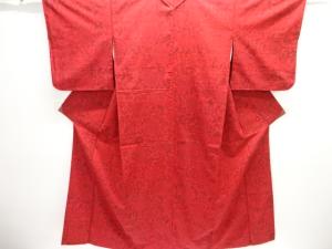 型染　唐花模様手織り紬着物